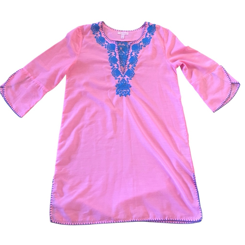 Lilly Pulitzer Piet Pink Beach coverup tunic like-new sz XS - Picture 5 of 9